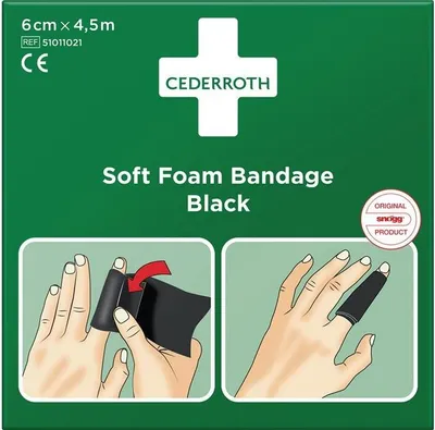 Produktbild von CEDERROTH Schaumbandage 6 cm x 4,5 m, schwarz