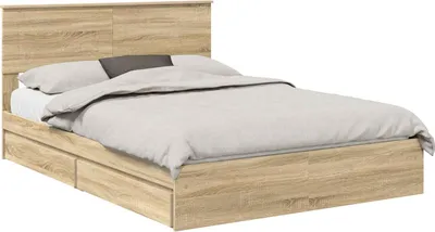 Immagine prodotto di Letto con Contenitore con testiera Rovere Sonoma 140 x 190 cm
