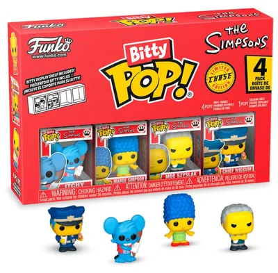 Produktbild von The Simpsons - Itchy Marge Simpsons Moe Szyslak Chief Wiggum Bitty Pop! Funko