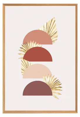 Image de Tableau mural encadré illustration crépusculaire 65x97 cm, Tableau mural moderne pour décoration intérieure