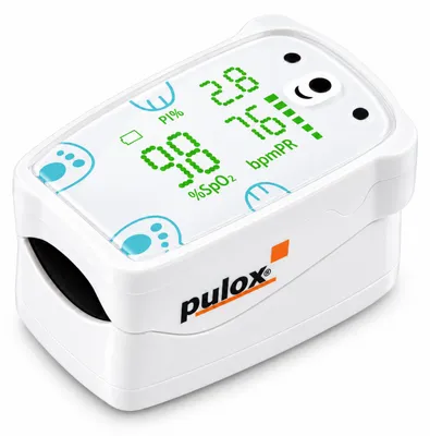 Produktbild von Pulox PO-235 - Finger-Pulsoximeter für Kinder mit Alarm in Weiß