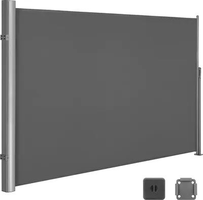 Produktbild von Seitenmarkise, 160 x 400 cm (H x L), Sichtschutz, Markise für Balkon, Terrasse, Garten, grau
