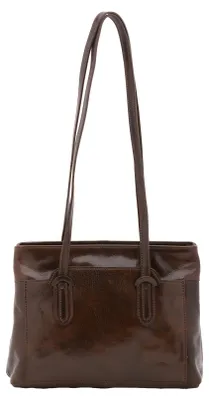 Imagen del producto de Bolso de hombro para mujer, de cuero genuino Vacchetta, con cremallera, fabricado en Italia