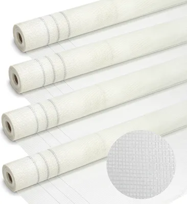 Immagine prodotto di Bettizia 200m² rete di armatura rete per intonaco (1m x 50m) rete per intonaco 160g/m² rete in fibra di vetro 4mm x 4mm fibra di vetro facciata bianca