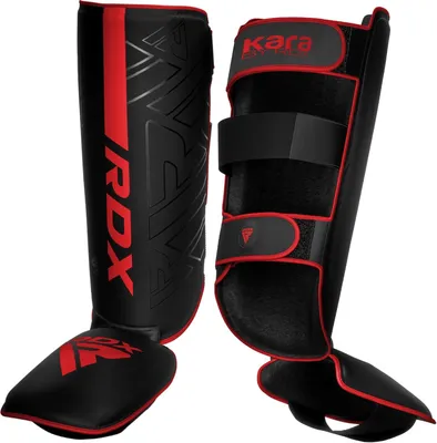 Produktbild von RDX Schienbeinschoner Kickboxen Kampfsport Muay Thai Training, Maya Hide Leder Kara Thaiboxen Schienbeinschutz, Schienbeinschützer Sparring Boxen Krav MAGA MMA Karate Taekwondo (MEHRWEG)