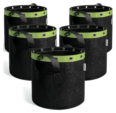 Produktbild von 20l Pflanzsack, 5 Stück, Vliesstoff mit Griffen für Tomaten, Kartoffeln, Erdbeeren, Gemüse und Blumen