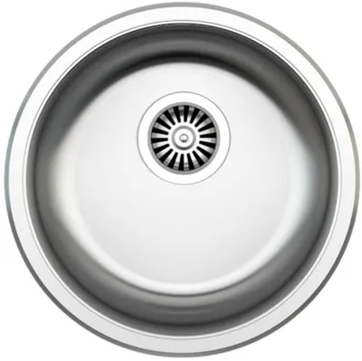 Produktbild von [Edelstahlspüle Ø 42 cm +Armatur Spiral] Hochwertig beidseitig Montierbar Küchenspüle Rund Einbauedelstahlspüle Edelstahl Spülbecken f. Unterschränke ab 45 cm inkl. Siphon-Set