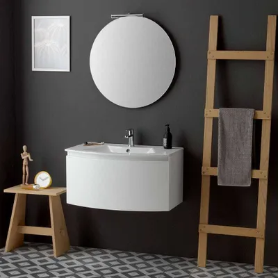Produktbild von Modernes Badezimmermöbel-Set in weißer Farbe, 82 cm | Riva