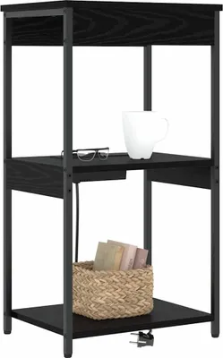 Image de vidaXL Table de chevet noire aspect chêne 41 x 31 x 76 cm en aggloméré