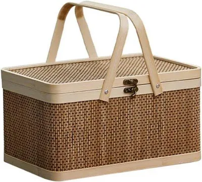 Produktbild von Piknikkorb aus Bambus, 30x20x16cm, umweltfreundlich