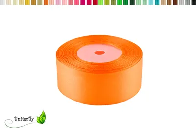 Produktbild von Satinband 38mm x 32m Rolle, Farbe:020 orange