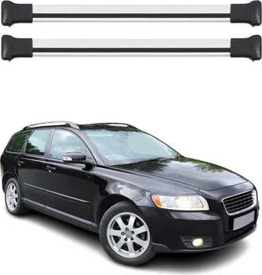 Produktbild von Dachträger Grundtäger für Volvo V50 2004-2012 75kg Aluminium Silber 2 tlg