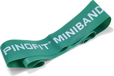 Obrázek produktu pro Latexová odporová páska miniband, silný odpor, Pinofit, 33 cm, zelená