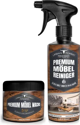 Produktbild von Möbelpflege SPARSET Reinigung & Pflege für Möbel & Oberflächen wie Holz Kunststoff Kunstleder Natursteine (Sparset Wachs 250ml + Reiniger 500ml)