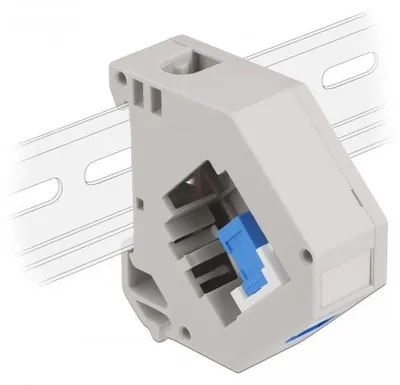 Produktbild von DeLOCK Hutschienenadapter mit Keystone SC Simplex Buchse zu SC Simplex Buchse blau, Blau, Grau, Weiß, SC, SC, Weiblich, Weiblich, Kunststoff
