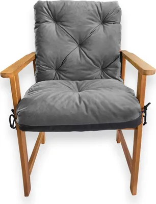 Produktbild von 4L Textil Gartenstuhlauflage Niedriglehner Hochlehner (50x50x50 cm, Dunkelgrau)