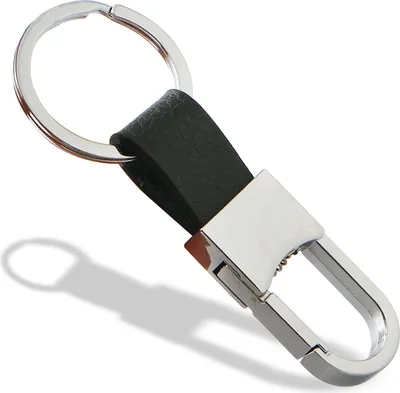 Produktbild von INF Leder Autoschlüsselanhänger für Herren, personalisierter Metall Schlüsselanhänger Geschenk Schwarz