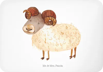 Produktbild von Mr. & Mrs. Panda magnet Sternzeichen Widder - Weiß - Geschenk, whiteboardmagnet, büromagnet, Kühlschrankmagnet, haftmagnet, Pinnwandmagnet, Schafbock, Geburtstag März