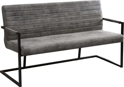 Produktbild von Sitzbank LOFT 160cm mit Armlehnen Mikrofaser vintage grau
