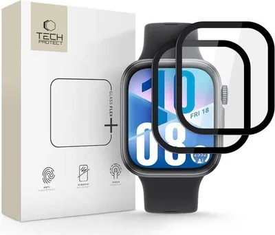 Produktbild von Tech-Protect Glas Flex+ 2er-Pack Hybridglas für Huawei Watch Fit 4 - Schwarz