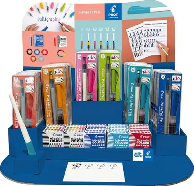 Produktbild von PILOT Kalligraphiefüller +Tintenpatrone Parallel Pen 48er Display