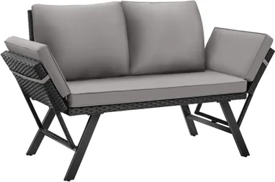 Produktbild von Rattan-Loungesofa Sintra 2in1 Funktion UV-beständiges und wetterfestes Geflecht