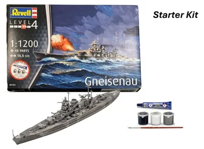 Obrázok produktu pre Starter Kit Revell Pancernik Gneisenau v mierke 1:1200