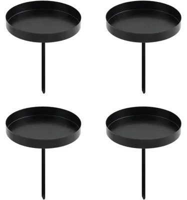 Produktbild von Kerzenhalter Adventskranz 10 cm Schwarz Metall 4 Stück