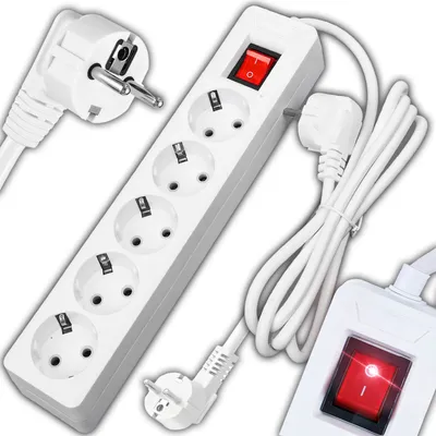 Produktbild von Elektrisches Verlängerungskabel, Stark, Dick, Mit Erdung, 5 Steckdosen, 5 M