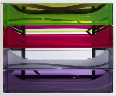 Image de Exacompta Module de classement Ecobox Linicolor 4 tiroirs Arlequin 228699D