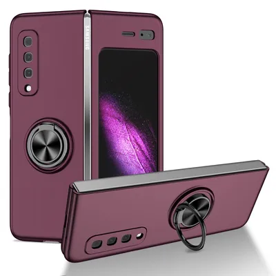 Obrázek produktu pro Tenké tvrdé PC pouzdro pro Samsung Galaxy Fold 2019, s prstencovým stojánkem Bordó