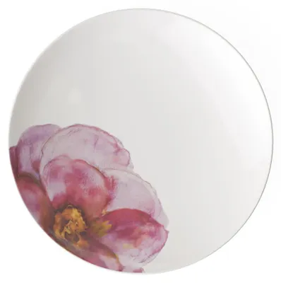 Image de Villeroy & Boch, ensemble de table et de verres à vin "Rose Garden", 12 pièces pour 4 personnes – comprenant assiettes et verres à vin
