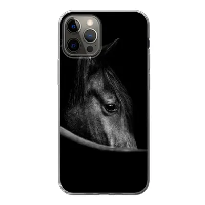 Produktbild von MuchoWow® Handyhülle Schutzhülle Hülle für iPhone 13 Pro Pferde - Porträt - Schwarz - Tiere Silikon Softcase Handy Hülle - Handy-Tasche