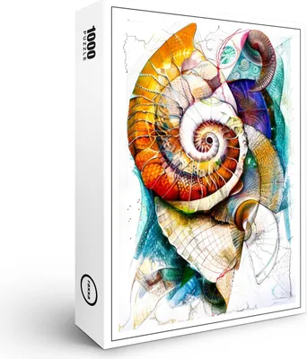 Produktbild von raxxa Premium-Puzzle "Abstract Watercolor Illustration of a Nautilus", 1000 Teile