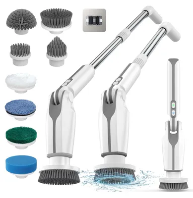 Elektrische Reinigungsbürste, Spin Scrubber, 8 Köpfe, 2 Geschwindigkeiten