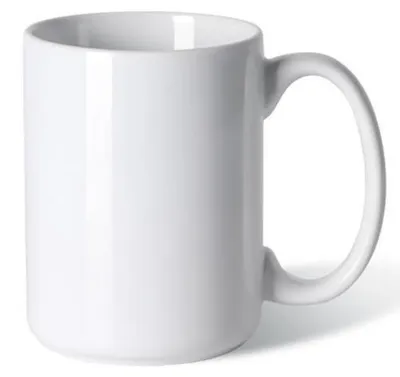 Obrázok produktu pre Šálka na kávu, porcelán, 480 ml, biela, s veľkou rukoväťou, vhodná na latte, cappuccino, čaj