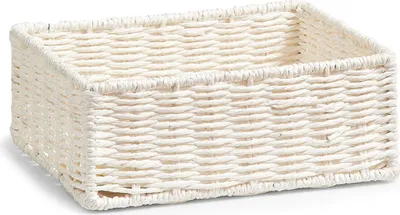 Produktbild von Zeller Aufbewahrungskörbchen, 2-er Set, weiß, 20 x 14 x 7; 24 x 18 x 9 cm, 18094
