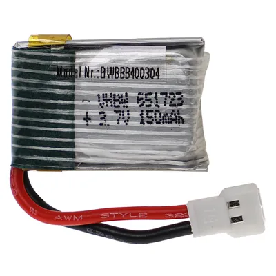 Produktbild von vhbw Akku kompatibel mit XH 2.54 2P Stecker für Modellbau z.B. Racing Car, Helikopter, Flugzeug (150mAh, 3,7V, Li-Polymer, 25 x 17 x 8 mm)
