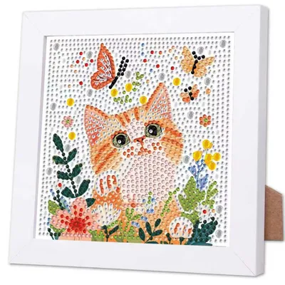 Produktbild von Diamond Painting Set für Kinder - 5D Mosaik Bastelset mit Rahmen - Wanddekoration - 18x18 cm