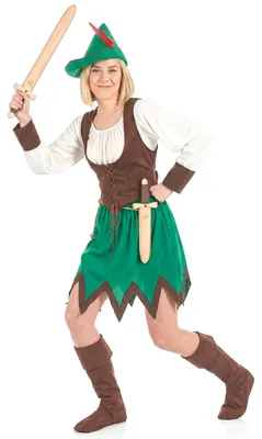 Produktbild von Mittelalter Waldfrau Damenkostüm Rächerin grün-braun - XL