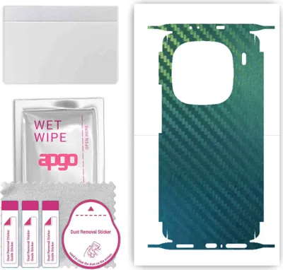 Produktbild von apgo Rückseite + Seiten Schutzfolie, Skin, kompatibel mit Vivo iQOO 12 Pro, Hinten Displayschutzfolie aus Vinylfolie, kratzfest, einfache Montage - Kohlenstoff-Chamäleon CAKA1
