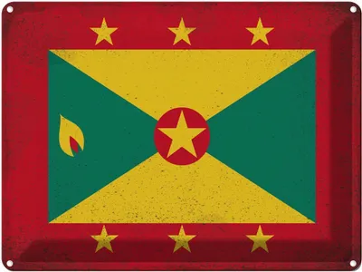 Produktbild von vianmo Blechschild 30x40 cm Grenada Flagge Fahne Wappen