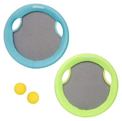 Produktbild von 2 Schläger Ø 40 cm 2 Bälle 2 in 1 Beachball-Set und Wurfscheibe