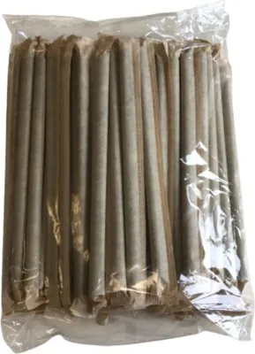 Produktbild von 1600 einzeln gehüllte Bambusfasern Trinkhalme Schwarz Ø 12x230mm Mehrweg