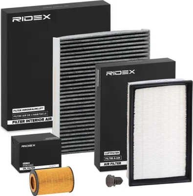 Produktbild von RIDEX Filterset Inspektionspaket Filtersatz für VW Golf VII Schrägheck (5G1, BQ1, BE1, BE2) Passat Variant (3G5, CB5) Golf VII Variant (BA5, BV5)