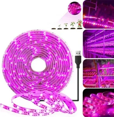 Productafbeelding van 5 meter waterdichte, flexibele LED-slang voor tuinieren, hydrocultuur en kassen