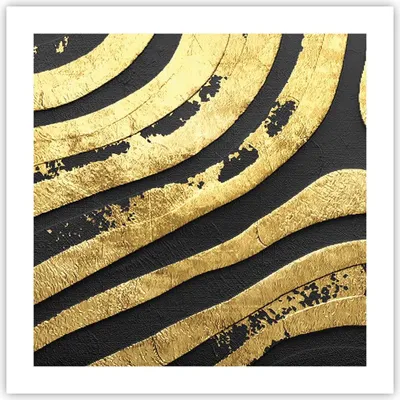 Produktbild von Poster - Poster ohne Rahmen - Abstraktion dreidimensional Gold - 50x50 cm - Wand Bild - Wanddeko - Wandbilder - Kunstposter - Wandposter - Bilder - Kunstdruck - Wanddekoration - P2XAC50x50-4461