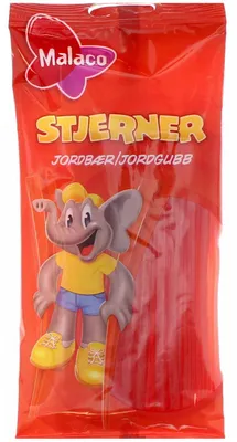 Produktbild von Malaco Stjerner Jordbær 92g