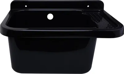 Produktbild von ADGO® Waschbecken Für Waschküche Garage Spüle Schwarz 59x34x21 cm