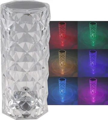 Productafbeelding van Batterij Oplaadbare Led Tafellamp met Aanraakschakelaar - 21 cm RGB Kleurverandering